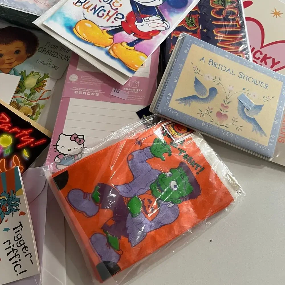 Lot of Vintage Cartoon Character Stationary Disney Sanrio Peanuts